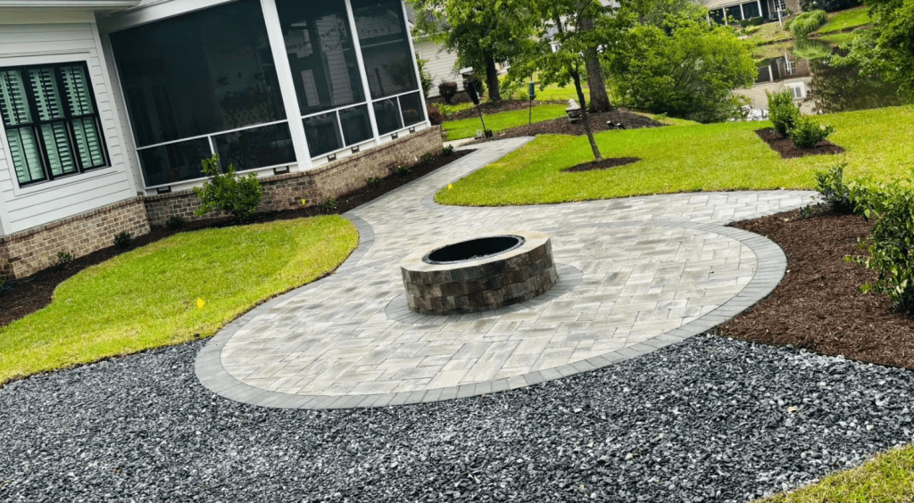 Pooler Patio Project: Custom Patio, Walkway, & Fire Pit Pooler Patio Project: Custom Patio, Walkway, & Fire Pit