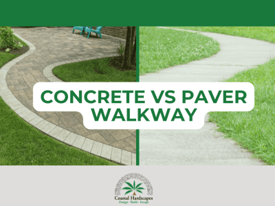concrete vs paver walkway