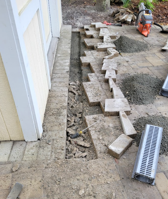 trench drain patio solution