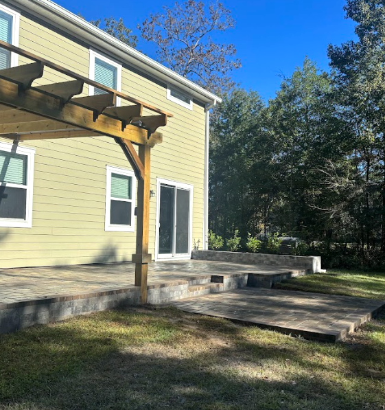 Rincon, Georgia | Pergola, Paver Patio & Seating Wall Installation