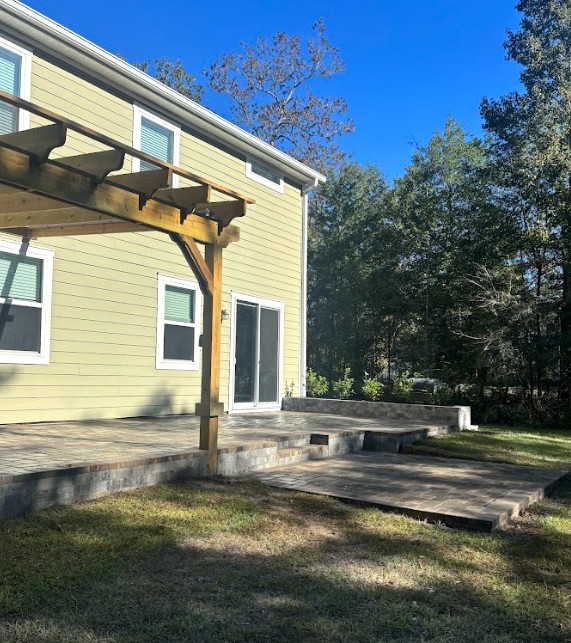 Rincon, Georgia | Pergola, Paver Patio & Seating Wall Installation