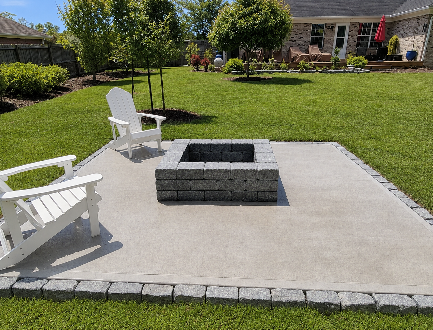 Barrington place concrete patio