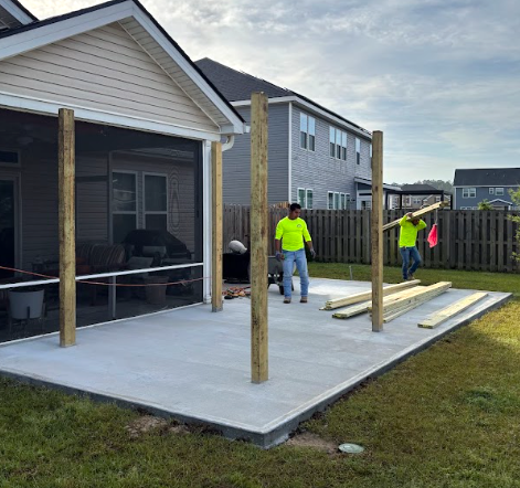 new wooden pergola pooler